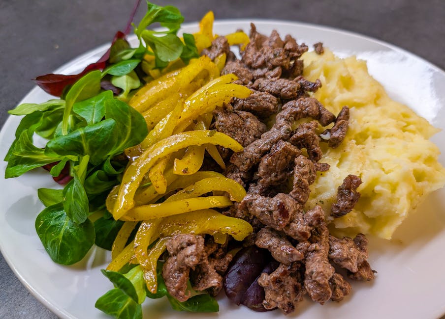 Kjøttsalat med oksekjøtt og pepper