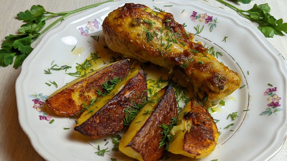 Hel Tandoori-kylling med sennepsfrøstekte poteter