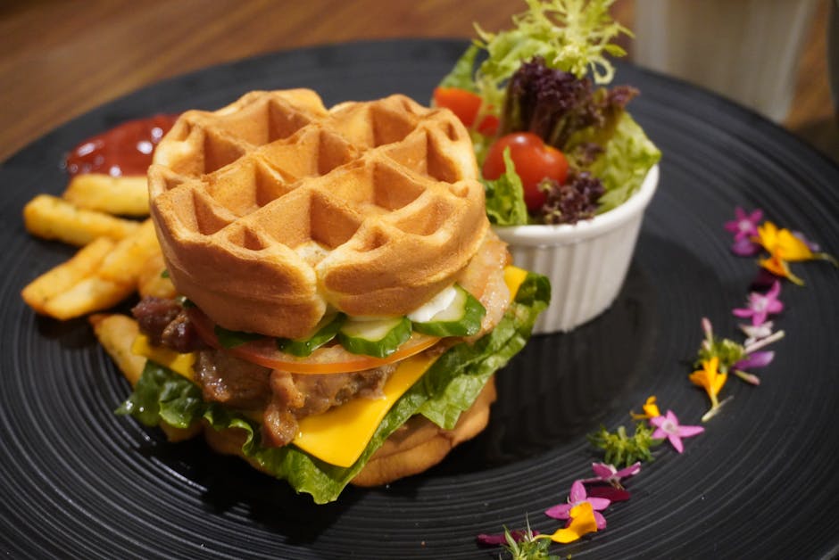 Mini stekt kylling og cheddar-jalapeñovafler