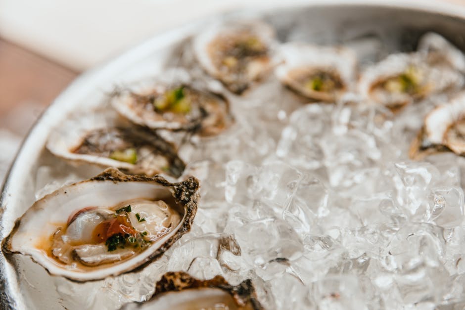Østers med rødvinseddiksaus