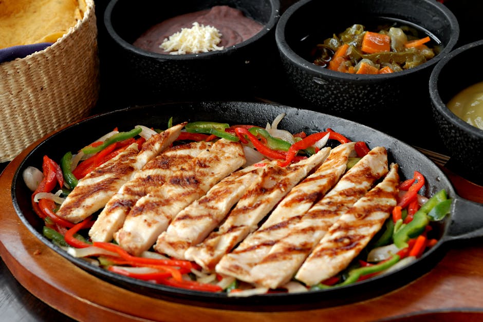 Grillet kyllingfajitas med paprika og løk