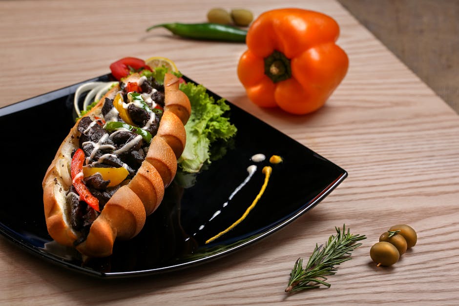 Pølse med paprika og søt-sur sennep