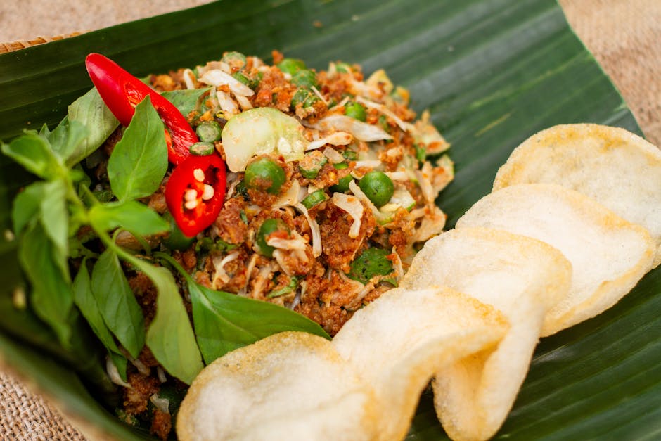 Chilikrustede sjøkreps med mangosalat og sitrusvinaigrette
