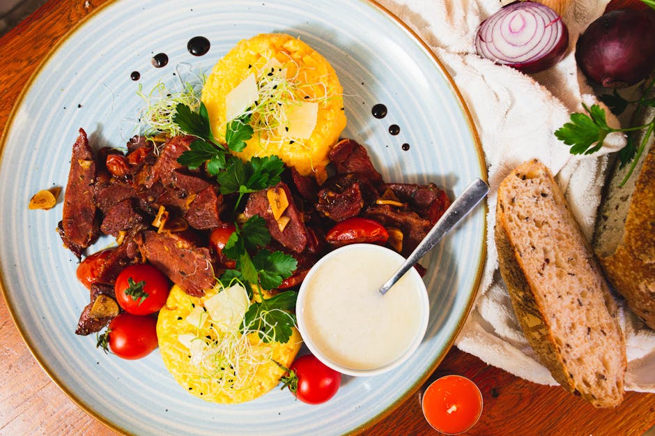 Stekte oksemedaljonger med kremet polenta