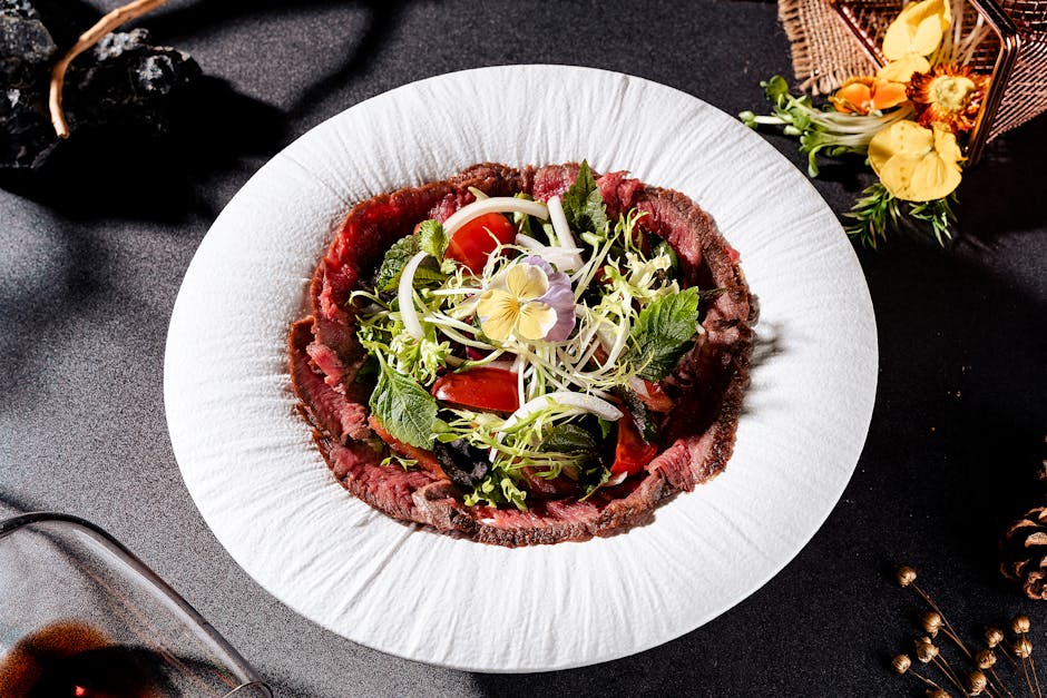 Biff paillards med frisk vannkressalat