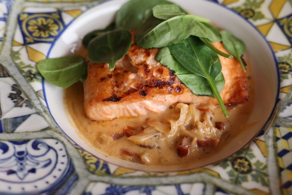 Grillet laks med tahini, spinat og rødbeter