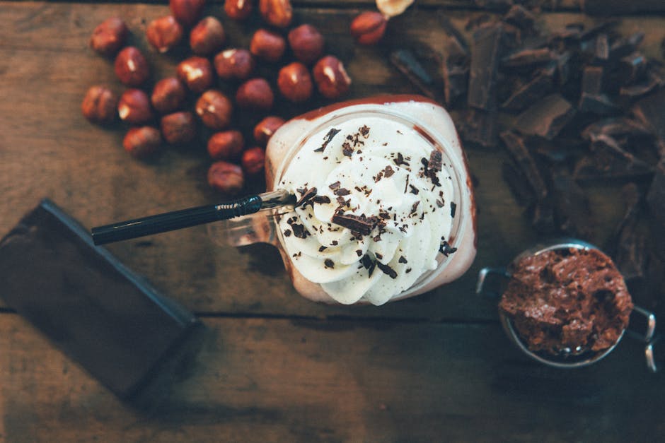 Gelatokjøler med sjokolade, kaffe og hasselnøtt