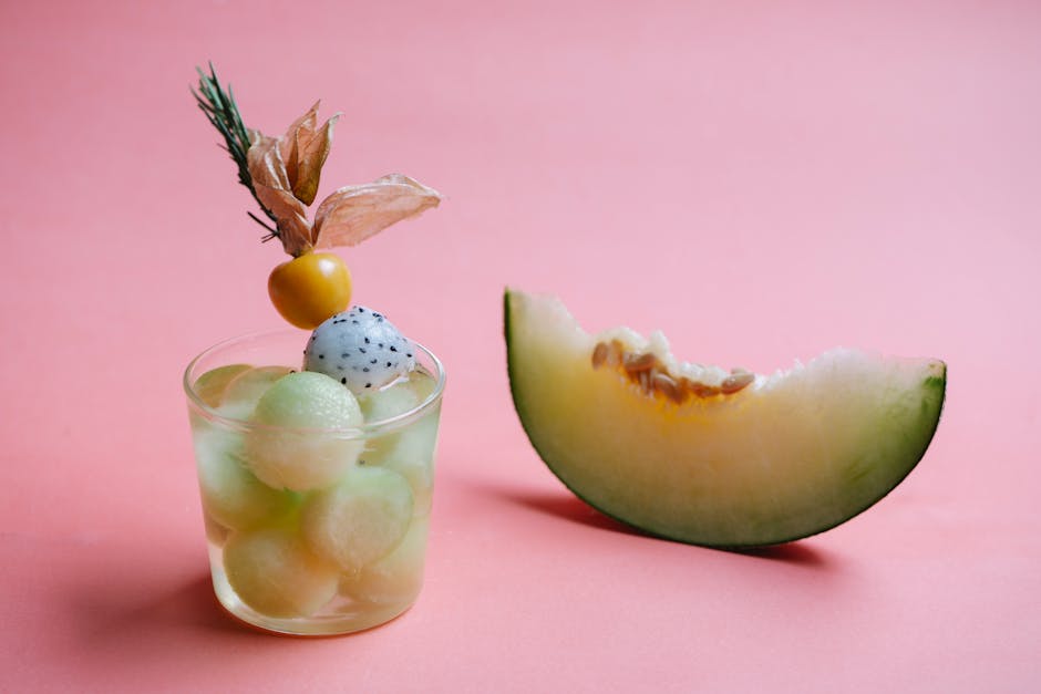 Melonbiter med honninglime-yoghurt