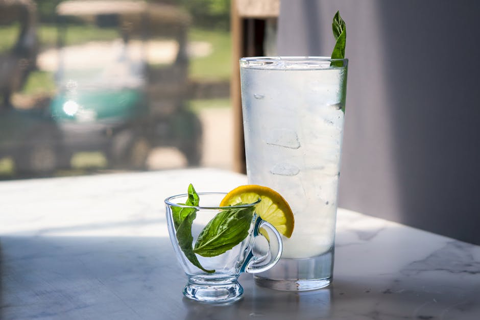 Sitron- og basilikumfizz med vodka