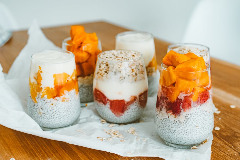 Frisk mango parfait med vaniljeyoghurt