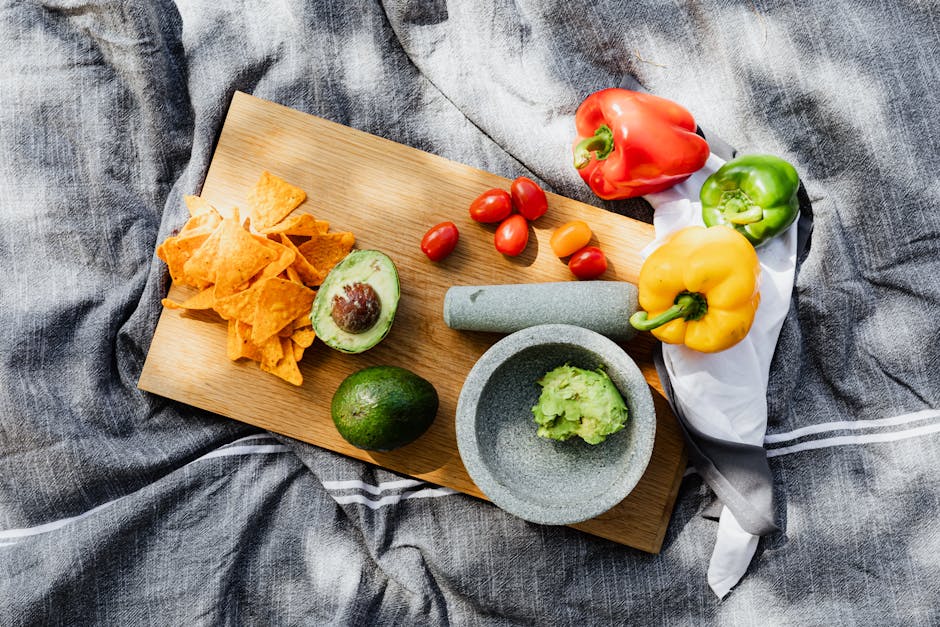 Fersk salsa på skjærebrett