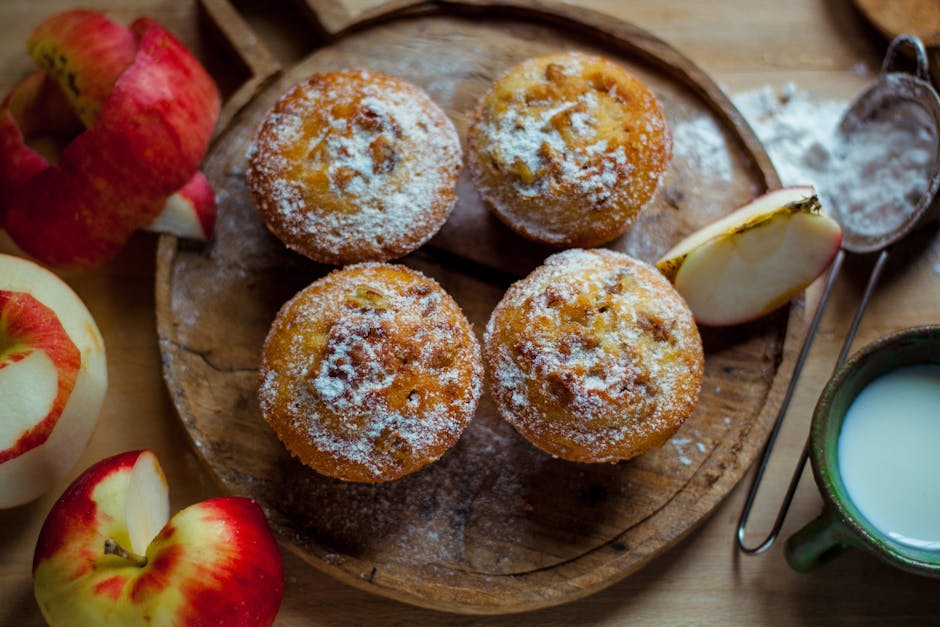 Eple- og vaniljemuffins med siderglasur