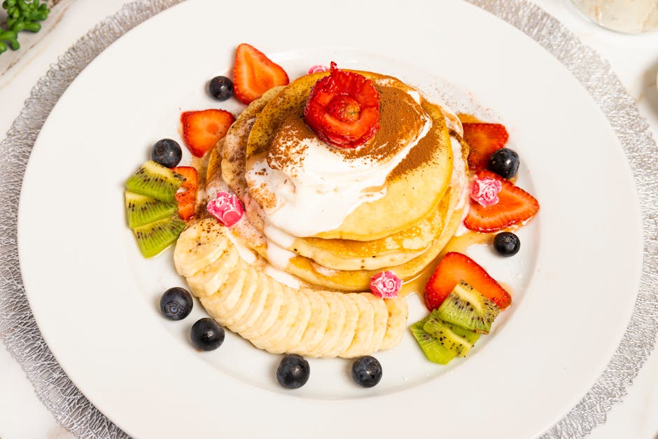 Tropiske silverdollar-pannekaker med mascarponekrem