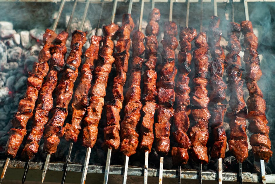 Koreanske BBQ-biffspyd med ingefær og koriander