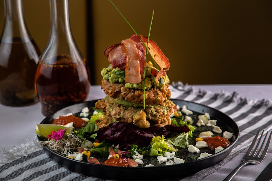 Salat med svarte bønner og sprøtt bacon