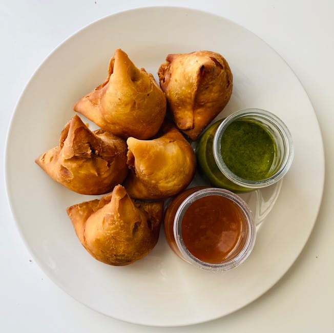 Potet- og ertesamosa med tamarindchutney