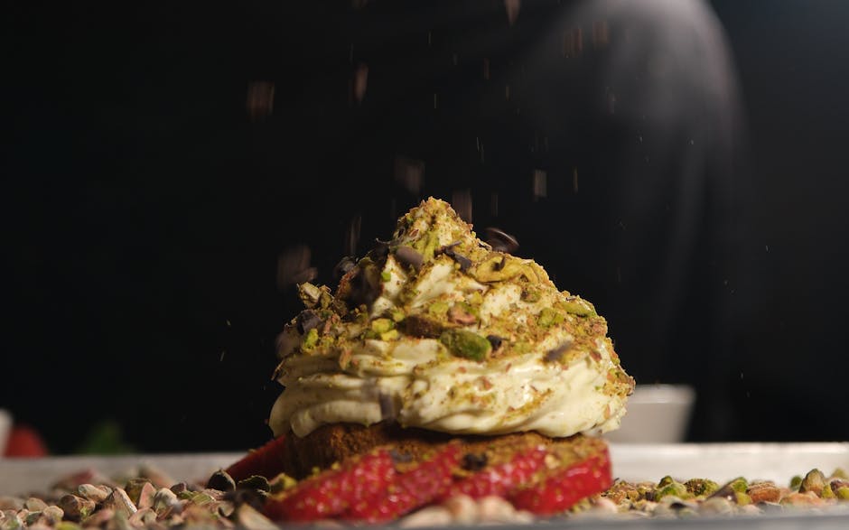 Bakede aprikoser med mascarpone og pistasj