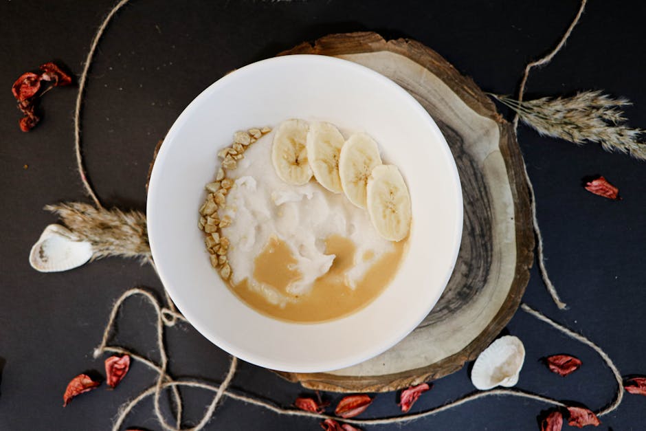 Klassisk brødpudding med banansirup