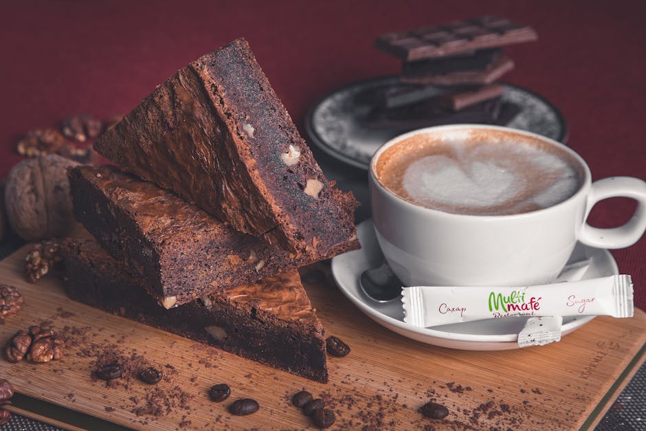 Saftige kaffebrownies med pekannøtter