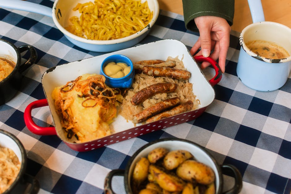 Kielbasa med surkål og epler