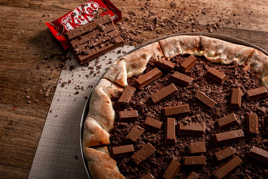 Sjokoladechip-pizza med sprø bunn