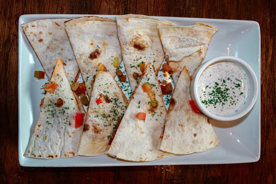 Quesadillas med Jack-ost og krydret grønnsaksfyll