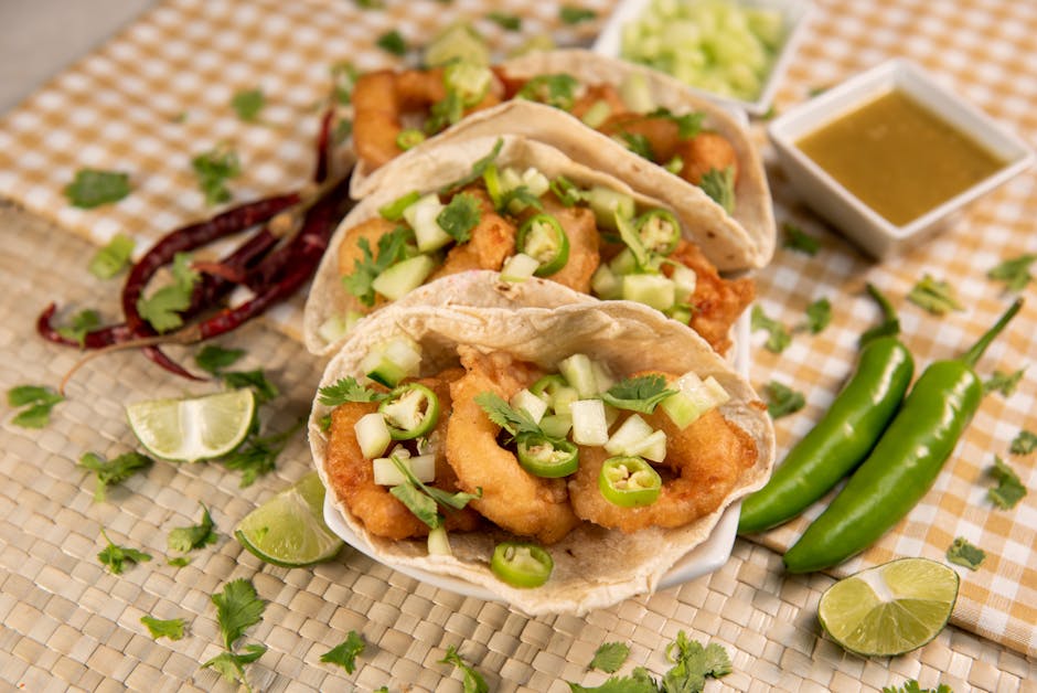 Baja Beach Tacos med Tequila-Lime Salsa