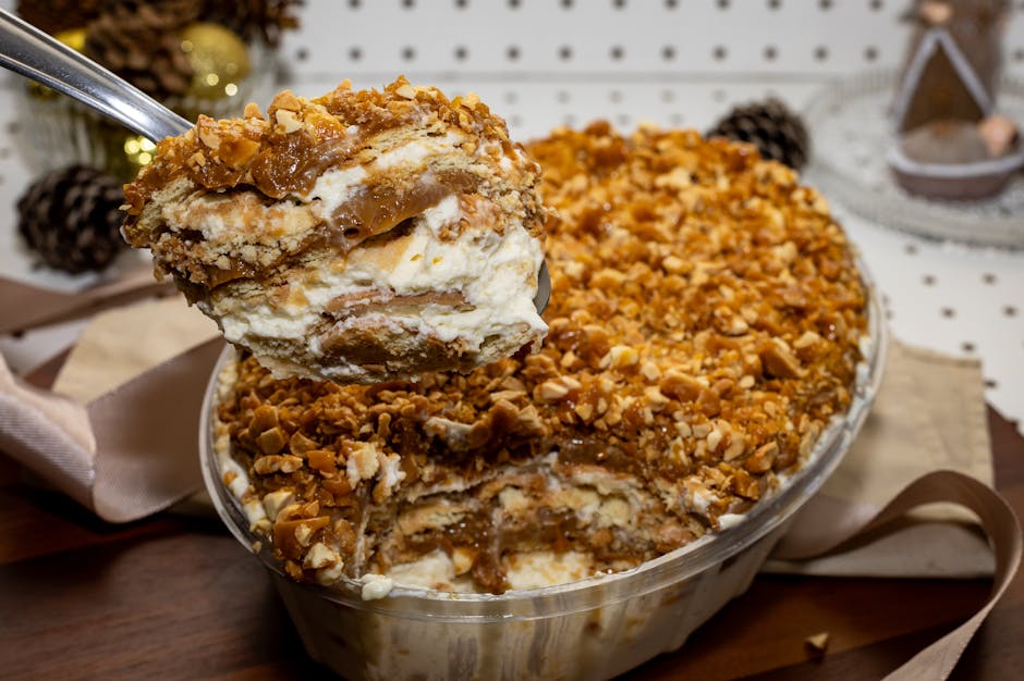 Fire lagers pekan- og smørkaramellkake