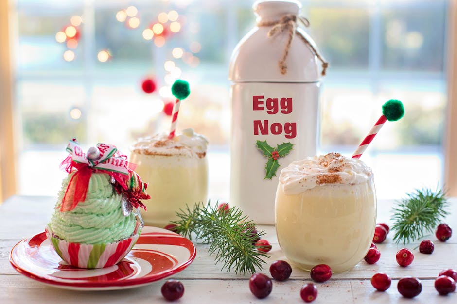 Hvit sjokolade-eggnog med rom