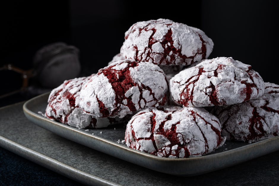 Red Velvet Crackle Cookies