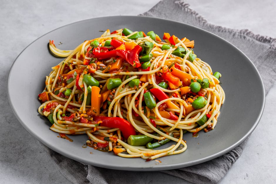 Asiatisk-inspirert spaghetti med edamame og chili