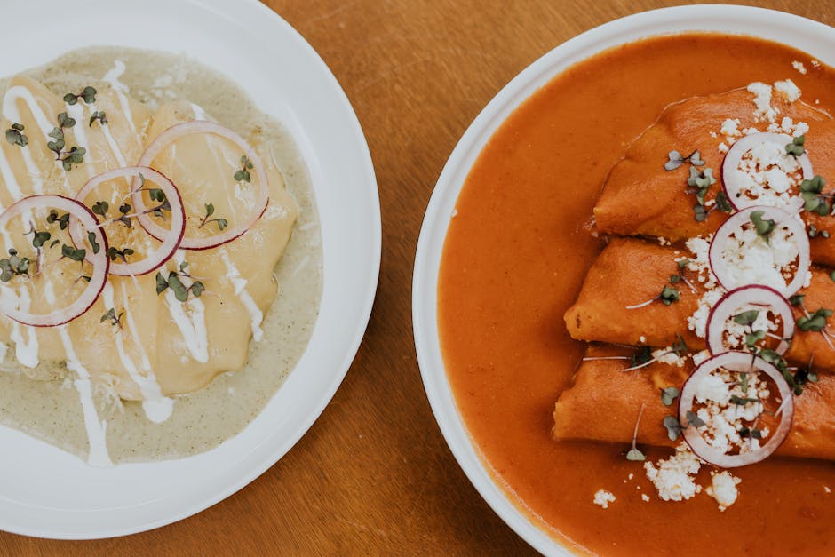 Enchiladas med Manchego-ost og rød chilisaus