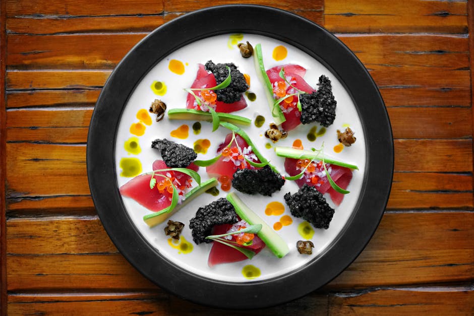 Ahi-tunfiskparfait med to typer kaviar