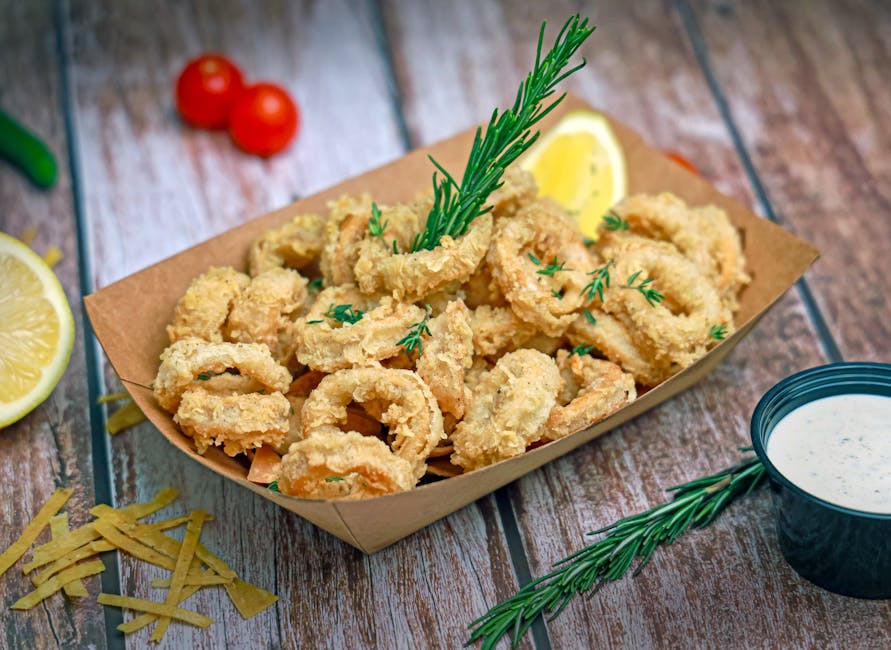 Sprøfritert calamari med lett røre