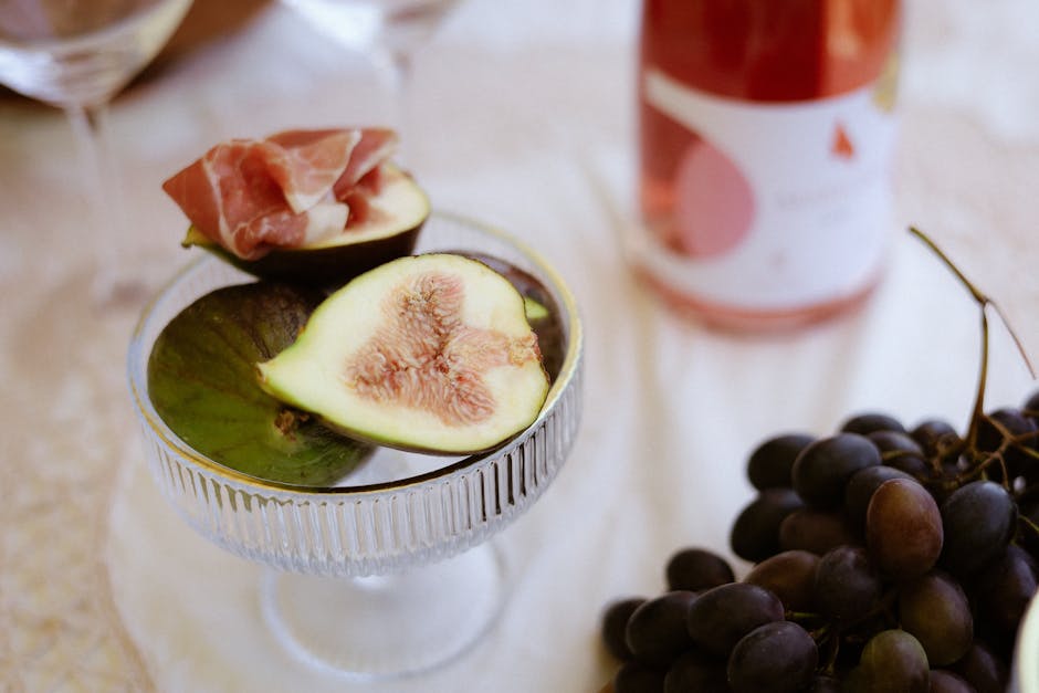 Fersken og prosciutto med hvitvin