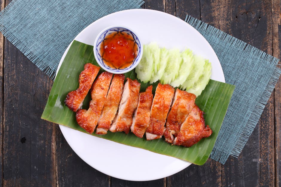 Thailandsk BBQ-kylling med dippsaus