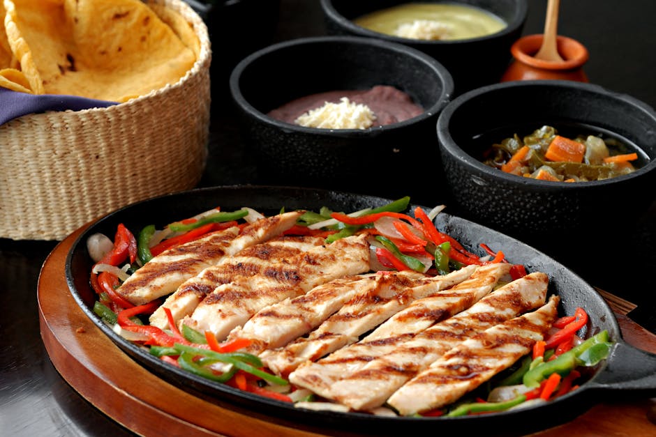 Fajitas med tre typer salsa