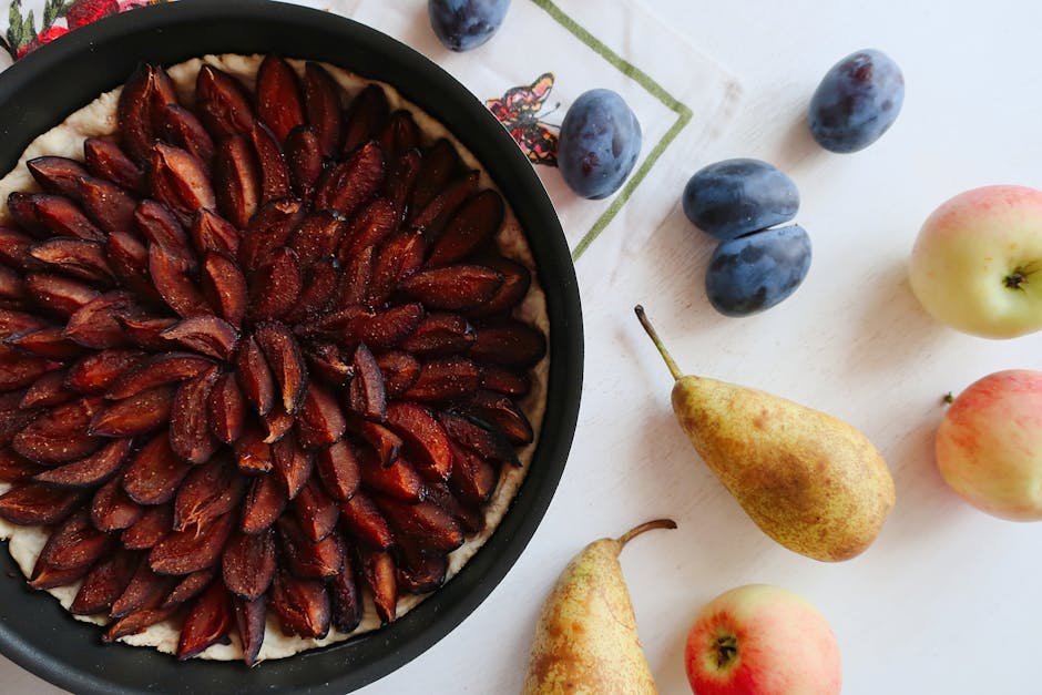 Fruktremser med pære og plomme