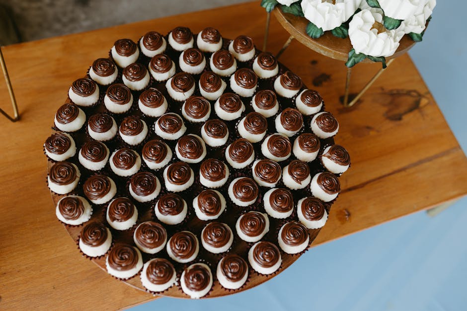 Mini sjokolade- og marengsmuffins