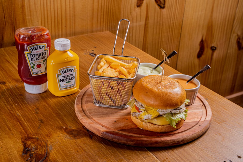 Gul burger med ananassaus