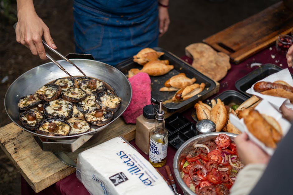 Grillet sopp- og sellerisalat med sitron-basilikumvinaigrette