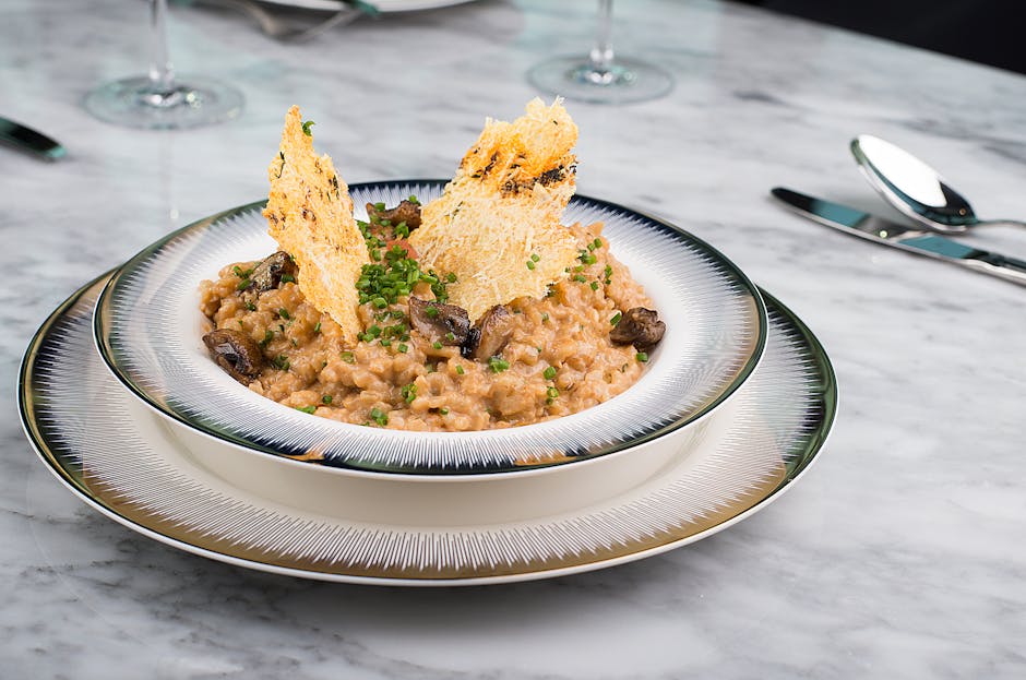 Risotto al Salto med sopp og erter