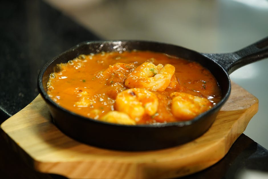 Haitianske reker i krydret tomatsaus