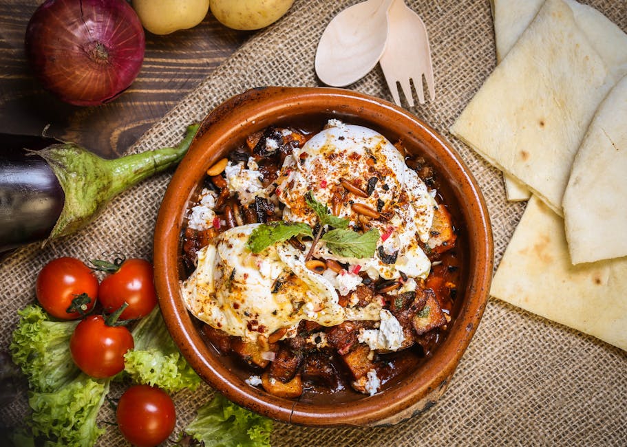 Grillet aubergine med yoghurt og mynte