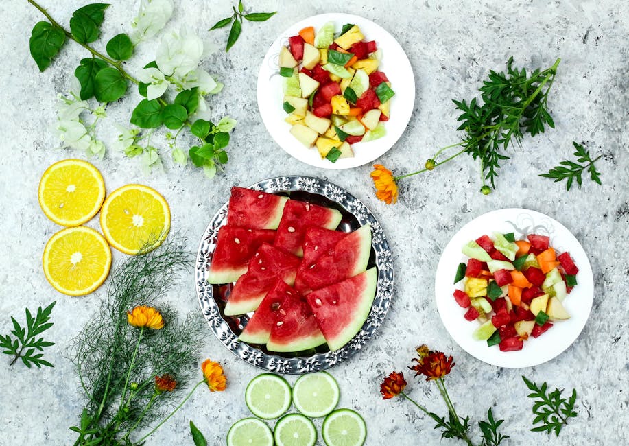Frisk fruktsalat med lime og mynte