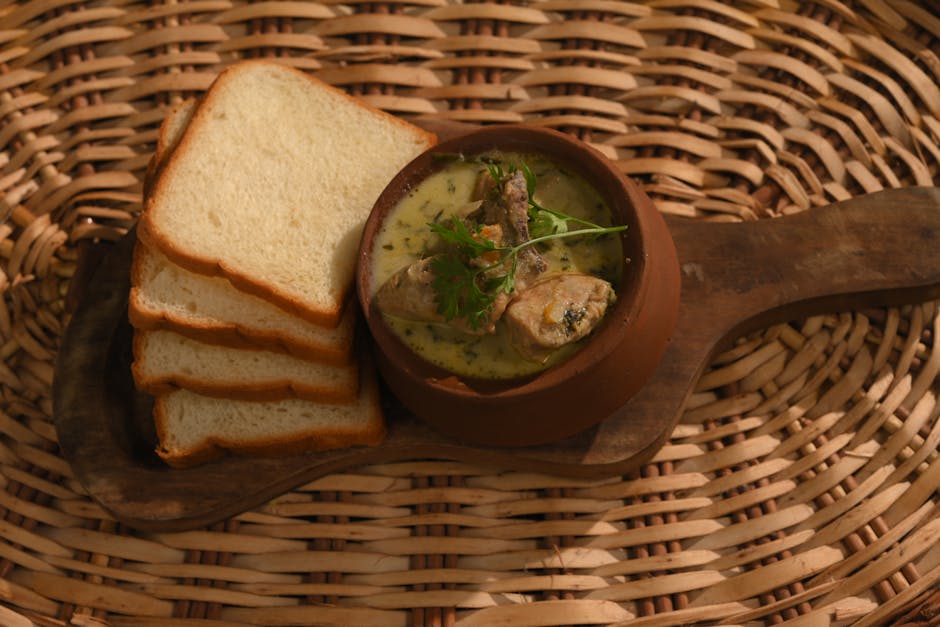 Kyllingcurry på brød som forrett