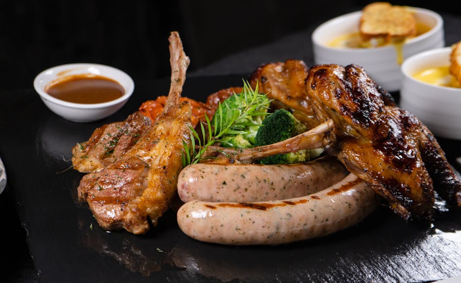 Grillet pølse og brokkoli rabe