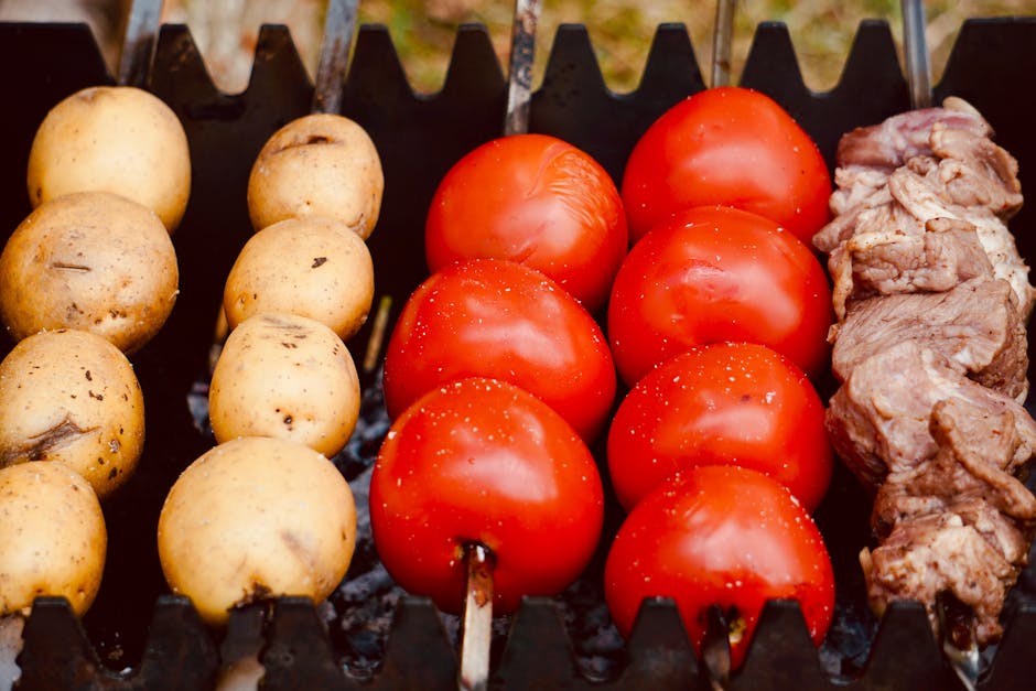 Grillede poteter på spyd med rosmarin og hvitvin