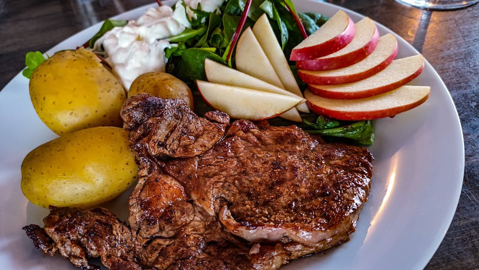 Jerk-krydret ribeye med grønn papayasalat