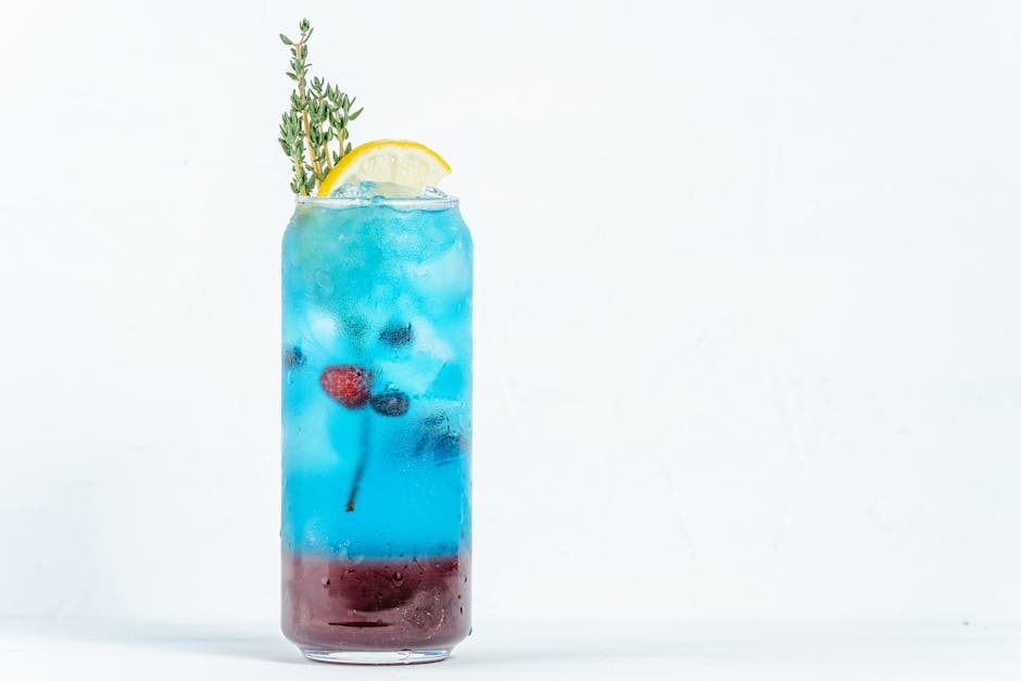 Virgin blåbær fizz med myntesirup